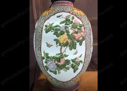 Đèn dáng chum vẽ tứ cảnh