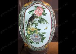 Đèn dáng chum vẽ tứ cảnh