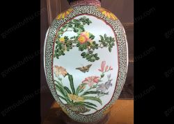 Đèn dáng chum vẽ tứ cảnh